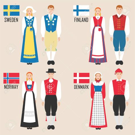 Sweden Clothes, Finland Clothing, Sweden People, Denmark Culture, Denmark Clothing, Finland Culture, Finnish Clothing, Norwegian People, Norwegian Clothing