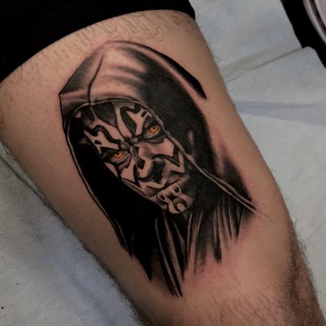 Minimalist Star Wars Tattoo, Maul Tattoo, Nostalgic Tattoos, Star Wars Tattoo Ideas, Darth Maul Tattoo, Minimalist Star Wars, Stormtrooper Tattoo, Star Wars Tattoo Sleeve, Lightsaber Tattoo