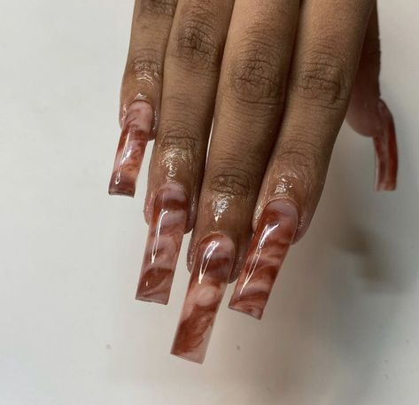 90s Nails, Surprise Boyfriend, Nail Goals, September Nails, Gothic Nails, Acrylic Nails Coffin Pink, Press Ons, Brown Nails, Marble Nails