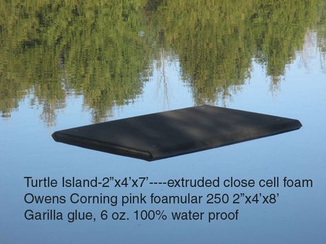 Built a floating platform for the Turtles *PICS* | Creating habitat | Pond Boss Forum Diy Turtle Basking Platform, Lake Rafts, Plastic Pond, Turtle Basking Platform, Turtle Dock, Aquascape Ideas, Floating Raft, Turtle Lake, Turtle Pond