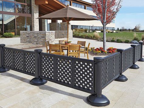 Patio Fence in Stock - ULINE.ca Restaurant Patio Fence, Restaurant Fence, Patio Fence Ideas, Outdoor Restaurant Patio, Portable Fence, Restaurant Outdoor, Woods Restaurant, Restaurant Patio, Restaurant Seating