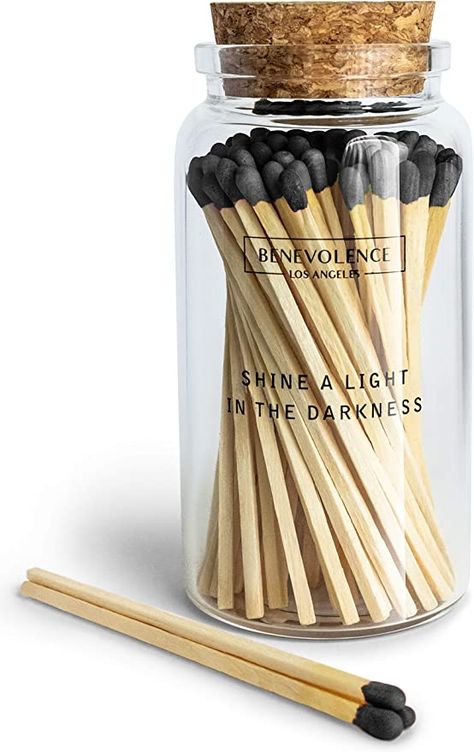 Amazon.com: Decorative Matches, Premium Wooden Matches | Artisan Long Matches for Candles, Matches in a Jar | Colored Safety Matches for Lighting Candles with Match Striker On The Bottle (Midnight Black) : Health & Household Matches In A Jar, Custom Matchbooks, Long Matches, Decorative Matches, Match Jar, Match Bottle, Long Candles, Match Striker, Safety Matches