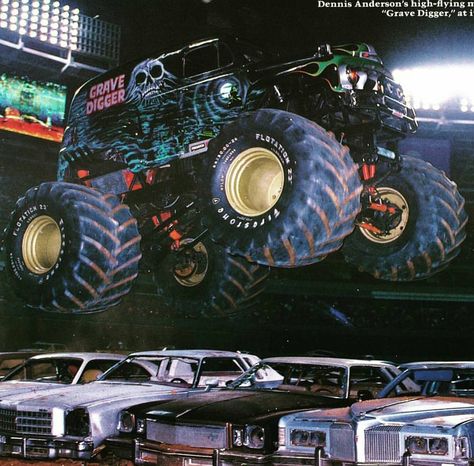 101 Likes, 1 Comments - Grave Digger History (@grave.digger.history) on Instagram: “Dennis Anderson in Grave digger #1  gravedigger #diggersdungeon #monsterjam #monstertruck #ushra…” Lifted Silverado, Jacked Up Chevy, Big Monster Trucks, Lifted Dodge, Jacked Up Truck, Grave Digger, Mud Trucks, Lifted Jeep, Lifted Chevy