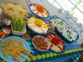 Savvy Style, Mindful Home: Octonauts! Birthday Party Pearl Themed Party, Boat Birthday, Octonauts Birthday Party, Octonauts Party, Nautical Birthday Party, Birthday Party Snacks, Living Simply, Sea Birthday Party, Kids Party Food