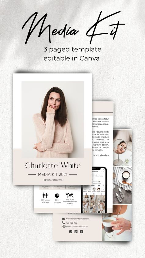 Media Kit, Modern Media Kit Template for Canva, Instagram Influencer Media Kit, 3 Page Press Kit, Pitch Kit, Blogger Press Kit Press Kit Template, Media Kit Design, Influencer Media Kit, Gold Digital Paper, Media Kit Template, Instagram Grid, Business Chic, Instagram Engagement, Press Kit