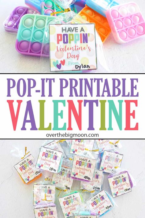 Cute School Valentine Ideas, Valentines Pop It Tags, Valentine Pop It Printable Free, Free Pop It Valentine Printable, Pop Valentines Printable, Valentine’s Day Kids Gifts, Printable Valentines Day Cards For Kids, Free Printable Valentine Cards For Kids, Pop It Valentine Printable