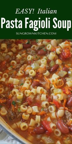 Pasta Fagioli Soup Recipe, Pasta Fagioli Soup, Meal Prep Healthy, Fagioli Soup, Pasta Fagioli, Homemade Soup Recipe, Italian Soup, Comfort Soup, Delicious Soup Recipes