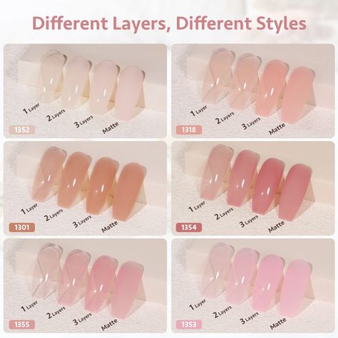 Sheer Gel Polish, Pink Gel Nail Polish, Light Pink Nail Polish, Gel Nail Set, Pink Gel Nails, Light Pink Nails, Pink Gel, Nail Polish Kits, Nail Polish Set