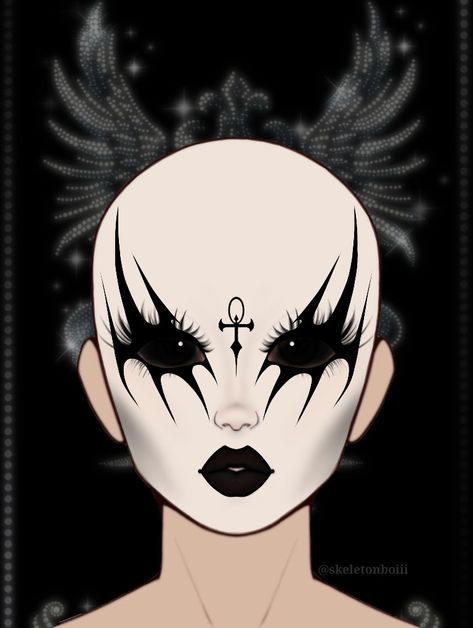 Goth Drag Makeup, Bat Makeup, Trad Goth Makeup, Halloween Makeup Witch, Goth Eye Makeup, Welcome To The Dark Side, Corpse Paint, Vampire Bride, Makeup Drawing