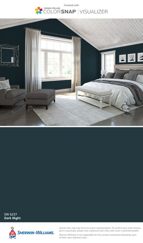 Living Colors, Gray Walls, Paint Color Ideas, Bedroom Paint Colors, Master Bed, Bedroom Paint, Blue Bedroom, Remodel Bedroom, House Paint