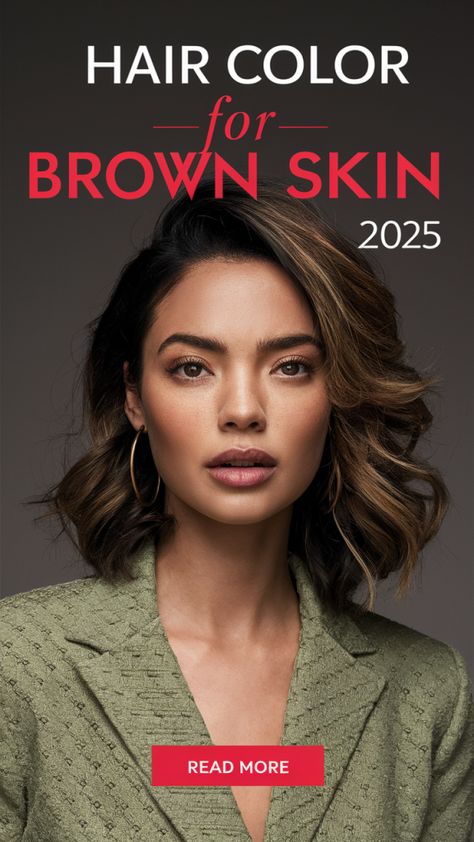 24 Best Hair Color Ideas for Brown Skin 2025: Latina, Asian, Highlights Asian Highlights, Brown Hair Olive Skin, Yellow Undertone Skin, Hair Color For Warm Skin Tones, Hair Color For Morena Skin, Hair Color For Tan Skin, Bleach Hair Color, Hair Color For Morena, Best Hair Color Ideas