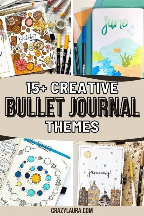 15+ Creative Bullet Journal Themes to For Your Planning Passion 2025 Bujo Ideas, Reading Journal Theme Ideas, Bujo Monthly Themes, Book Journal Themes, Journal Spread Ideas Aesthetic, Reading Journal Themes, Bullet Journal Themes 2024, Cute Themes Aesthetic, Bullet Journal Ideas Pages Creative