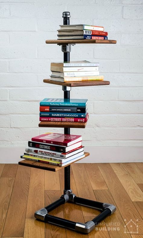 DIY Bookshelf Ideas - Free Standing Bookshelf - DYI Bookshelves and Projects - Easy and Cheap Home Decor Idea for Bedroom, Living Room - Step by Step tutorial #diy #diyideas #diydecor #homedecor Amazing Bookshelves, Diy Bookshelf Ideas, Diy Bookshelf Design, Diy Shelves Ideas, Unique Bookshelf, Standing Bookshelf, Diy Bookshelf, Crate Bookshelf, Bookshelf Ideas