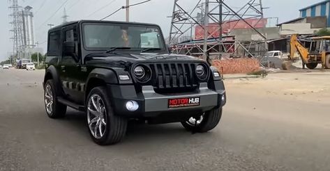 All-new Mahindra Thar SUV modified with 22 inch alloy wheels is a looker [Video] Mahendra Thar, Suv Modified, New Mahindra Thar, Mahindra Thar, New Suv, Alloy Wheel, Suv, For Kids, Wheel