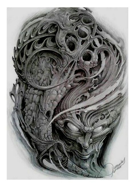 Ozzy Tattoo, Biomechanical Tattoo Design, Cool Skull Drawings, N Tattoo, Bio Organic Tattoo, Skull Drawings, Organic Tattoo, Black Art Tattoo, O Tattoo