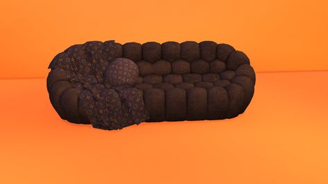 SIMS 4 - The Bubble Sofa (Fixed) | Inner City Simmer on Patreon Sims 4 Black Decor Cc, Sims 4 Alpha Cc Furniture Living Room, Sims 4 Alpha Cc Furniture, Sims 4 Sofa, Sim4 Mods, Bubble Sofa, Blanket And Pillow, Sims Baby, Sims 4 Cas Mods