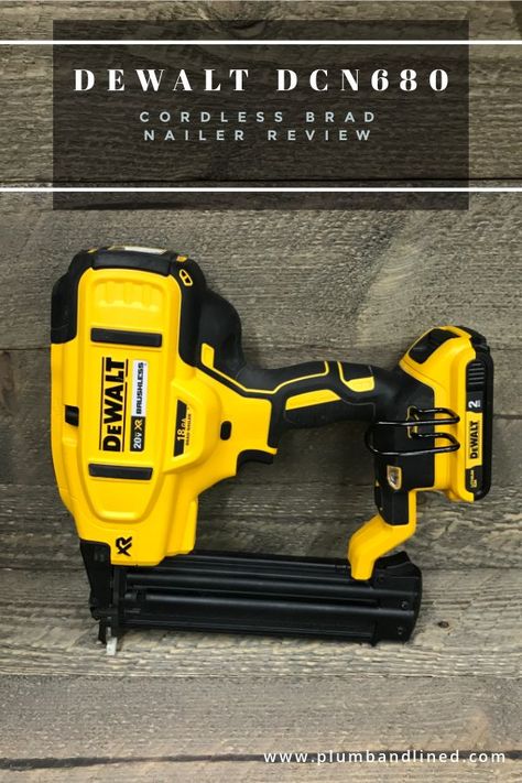 In this review we take a look at the DeWalt DCN680D1 Cordless Brad Nailer to see if it has what it takes to replace my tried and true setup of compressor, hoses and pneumatic nail guns. #dewalt #dewaltdcn680 #dcn680 #dewaltcordlessbradnailer #review Milwaukee Cordless Tools, Dewalt Cordless Tools, Dewalt Battery, Dewalt Drill, Boredom Busters For Kids, Pen Craft, Brad Nailer, Dewalt Tools, Power Tool Batteries