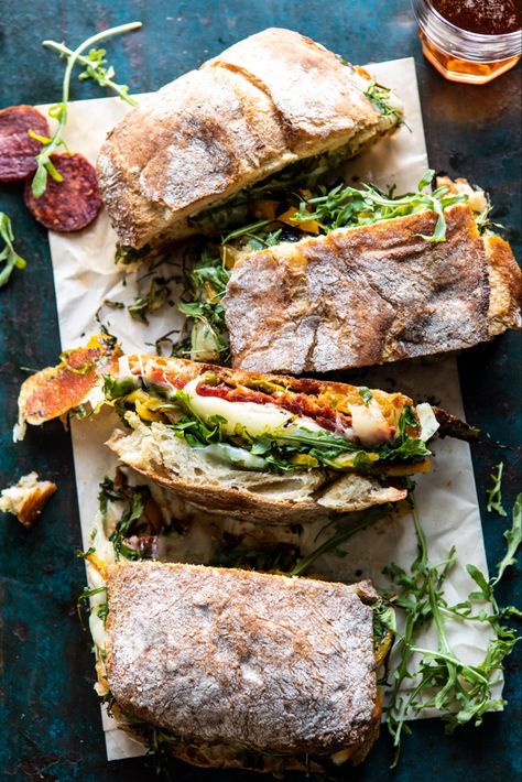 Party Size Italian Melt. - Half Baked Harvest Italian Feast Menu Dinner Parties, Sandwich Inspiration, Ciabatta Bread, Homemade Italian, Half Baked Harvest, Think Food, A Picnic, Sandwich Recipes, Cooking Dinner