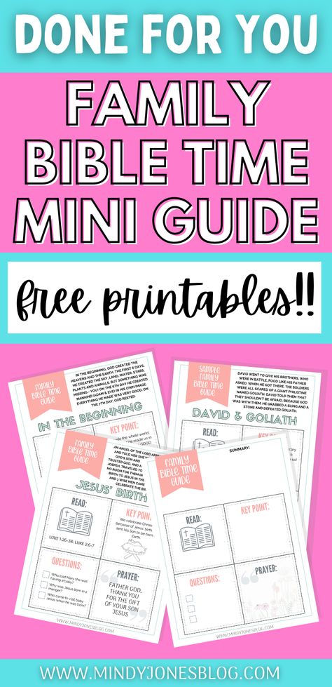 free printable family bible time mini guide Family Bible Study Plans Free Printable, Family Bible Study Ideas, Bible Study With Kids, Family Bible Study Plans, Kids Bible Study Lessons, Marriage Bible Study, Free Bible Study Printables, Dance Ministry, Bible Study Activities