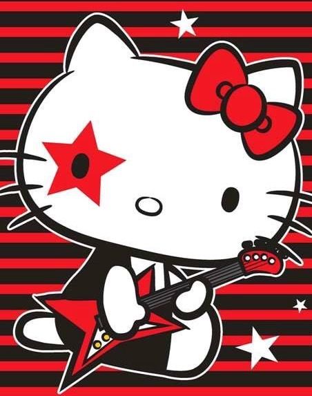 Metal Hello Kitty, Heavy Metal Aesthetic, Emo Hello Kitty, Punk Hello Kitty, Art Sayings, Emo Pictures, Cat App, Hello Sanrio, Hello Kitty Tattoos