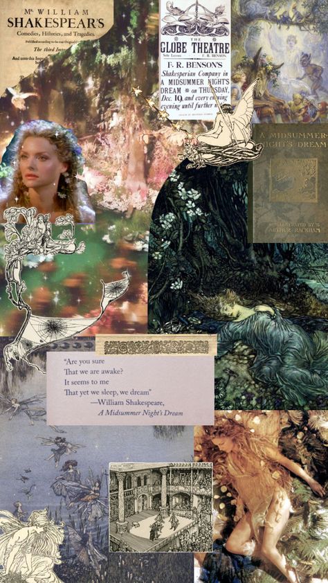 Midsummer Nights Dream #midsummernightsdream #fairy #arthurrackham #shakespeare #fairycore Midsummer Night's Dream, Midsummer Nights Dream, Collage