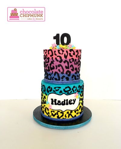 Rainbow leopard cake. Vanilla cake with lemon curd and vanilla buttercream Leopard Cake Birthday, Rainbow Cheetah Cake, Leopard Sheet Cake, Pink Leopard Birthday Cake, Key Lime Pie Cupcakes, Buttercream Leopard Print Cake, Sea Turtle Cake, Leopard Cake, Cake With Lemon Curd