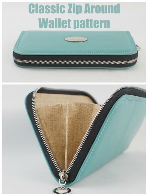 Classic Zip Around Wallet sewing pattern (with videos) - Sew Modern Bags Wallet Pattern Free, Clutch Bag Pattern, Diy Leather Wallet, Sewing Videos, Wallet Sewing Pattern, Sew Wallet, Learning New Skills, Simple Wallet, Leather Wallet Pattern