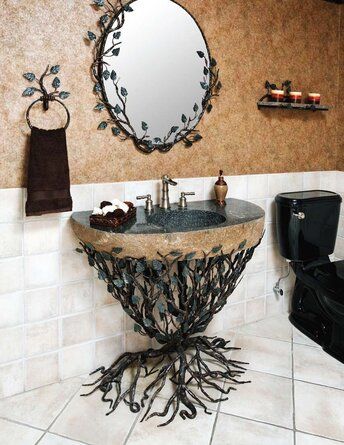 Gothic Bathroom, Mirror Metal, Dark Home Decor, Accent Mirror, Decor Minimalist, Design Living Room, Dream House Decor, Ideas Home, Home Decorating