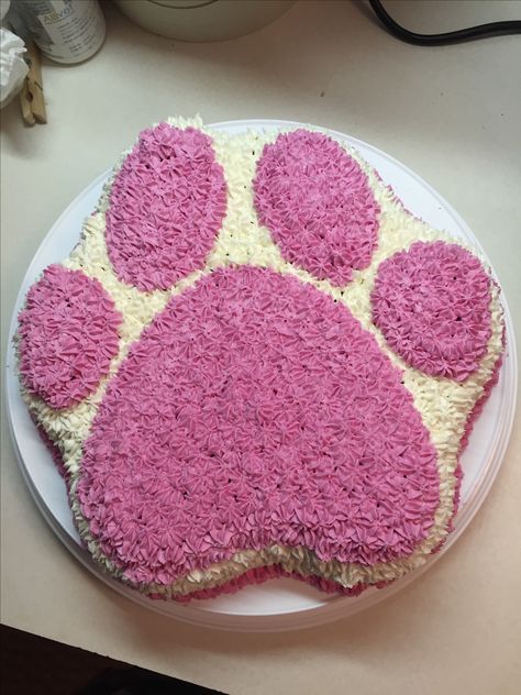 Paw Print Cake, Dog Lover Cake, Paw Print Cakes, Paw Cupcakes, Birthday Cake Dog, Paw Cake, Paw Birthday, Cake Dog, Pink Paw Print