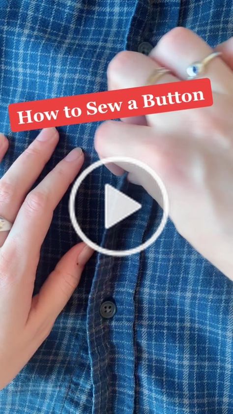 LilyFulop (@mindful_mending) has created a short video on TikTok with music BONES. | The best way to sew a button back on 🔘 #LearnOnTikTok #TikTokPartner #sewing #diy #sustainablefashion #didyouknow #clothingrepair | How to Sew a Button | First, mark where it should go | Sew in an X pattern | ... How To Sew A Button, How To Sew Button Loop, How To Sow A Button, How To Sew Button Placket Tutorials, Button Sewing Technique, How To Sew Button Holes With Sewing Machine, Mindful Mending, Sew A Button, Repair Clothes