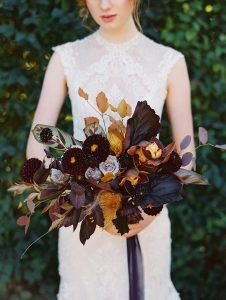 The 20 Hottest Flowers for Fall 2020 Weddings | FiftyFlowers Contemporary Fall Wedding, Dark Fall Wedding Bouquet, Dark Dramatic Wedding, Purple Fall Bouquet, Dark Purple Fall Wedding, Dark Wedding Palette, Fall Wedding Pallettes Color Schemes, Dark Plum Wedding, Dark Wedding Nails