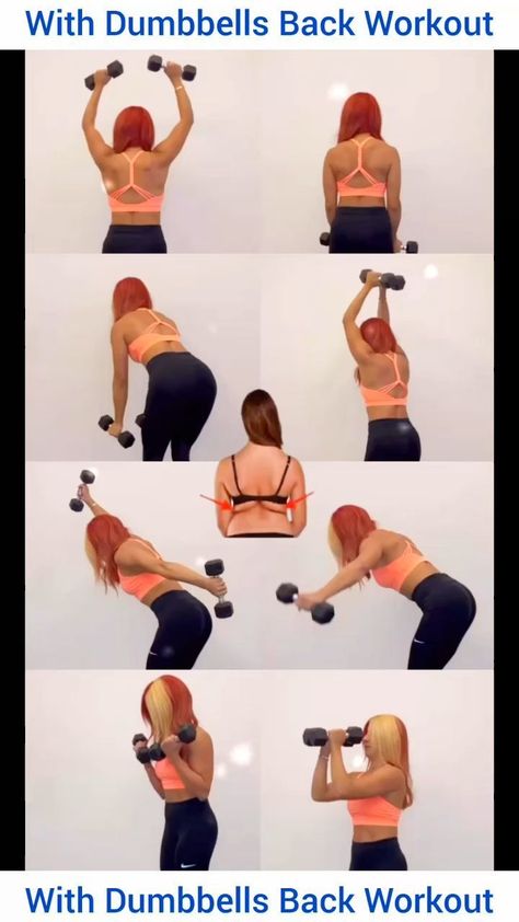 Upper Body Workout Women, Toned Back Workout, Wings Workout, Exercises Back, Dumbbell Back Workout, Toned Back, Back And Shoulder Workout, Lose Back Fat, Back Workout Women