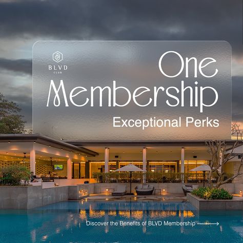 One Membership: Endless Benefits. Experience the luxury and perks with BLVD Club Membership 🌟 🏨 Elegant Rooms: Premium stays with spa, salon, and fitness center 🍽️ Exclusive Dining: 10% off at Hardrock, Shiro, and more 💼 Event Spaces: Discounted venues and WeWork memberships 🏨 Hotel Discounts: 10% off at Hilton & Four Seasons properties 🌍 Global Club Access: Enjoy elite clubs worldwide 👨‍👩‍👧‍👦 Family Benefits: Membership perks for your family. Your Premium Lifestyle Awaits Come Belong. Hotel Discount, Fitness Center, Event Space, Four Seasons, Spa, Benefits, Hotel, Lifestyle, Quick Saves