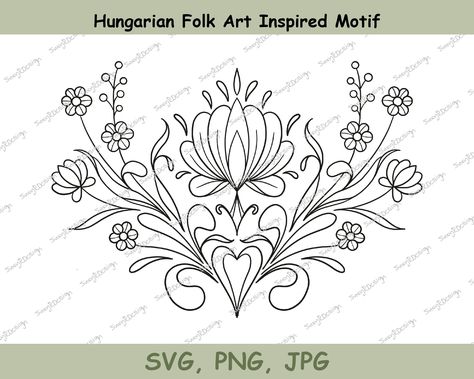 Hungarian Folk Art Tattoo, Hungarian Embroidery Tattoo, Hungarian Tattoo Ideas, Hungarian Tattoo, Dance Tattoo, Hungarian Folk Art, Fine Line Art, Folk Art Floral, Embroidery Tattoo