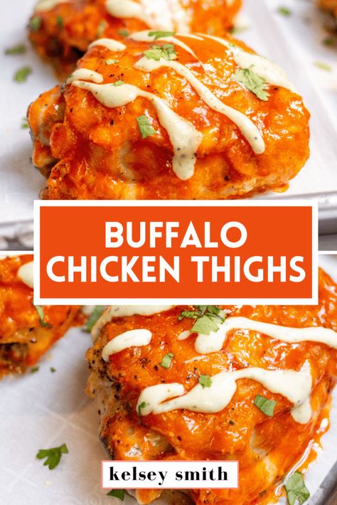 Buffalo Chicken Thigh Recipes, Buffalo Chicken Keto Recipes, Keto Chicken Thighs Bone In, Hot Sauce Chicken Recipes, Buffalo Chicken Thighs Boneless, Bone In Skin On Chicken Thighs, Baked Chicken Thighs Bone In Skin On, Fall Chicken Thigh Recipes, Bone In Skin On Chicken Thigh Recipes