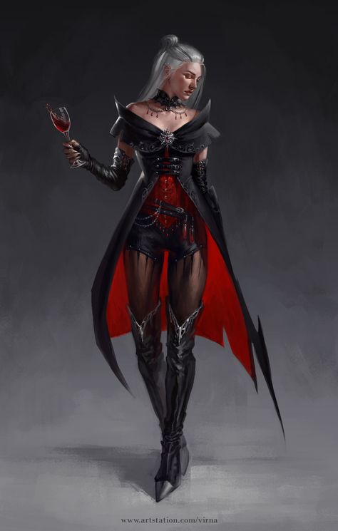 ArtStation - Vampire (study character), Ekaterina Belousova Vampire Female Outfit, Study Character, Circus Characters, Vampire Clothes, Vampire Pictures, Female Vampire, Vampire Queen, Vampire Girls, Vampire Art