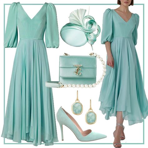 Classy Dresses Elegant Formal, Royal Outfits Classy, Ascot Dress, Bridgerton Style, Ascot Dresses, Rainbow Fairy, Royal Clothes, Queen Style, Green Formal Dresses