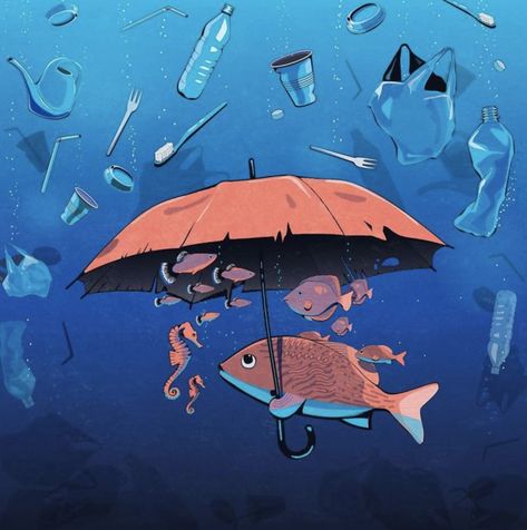 The Problems Of Our Society Through 30 Illustrations Way Illustration, Earth Drawings, Ocean Pollution, Soyut Sanat Tabloları, Plastic Pollution, Art Et Illustration, Art And Illustration, Save Earth, In The Ocean