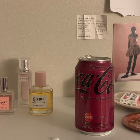 Cherry Coke Zero Aesthetic, Coke Can Aesthetic, Soda Can Aesthetic, Coke Zero Aesthetic, Crushed Coke Can, Healthy Aesthetics, Cherry Coke, Cherry Coke Can, Diet Pepsi