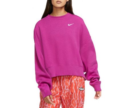 Sportswear Essential Fleece Crew Cactus Flower/White Nike Trends, Chic Soul, Fall Booties, Nike Store, Christmas 2020, Denim Leggings, Womens Fleece, Shorts With Tights, Sportswear Women