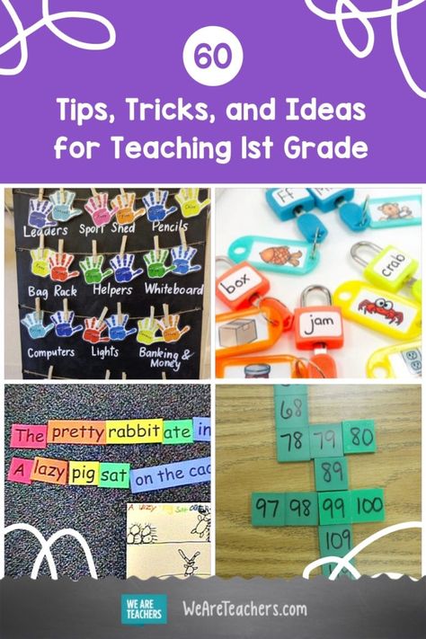 Teaching 1st Grade - 60 Tips, Tricks & Ideas - WeAreTeachers 1st Grade Beginning Of Year Activities, First Grade Science Projects, Teaching 1st Grade, Personal Word Wall, 1st Grade Activities, Teacher Business, Differentiation Math, Classroom Anchor Charts, Facebook Contest