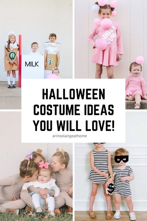 Easy and fun Halloween costume ideas for kids, toddlers, babies, and parents! Family costume ideas and sibling costume ideas. Sibling Sister Halloween Costumes, 4 Sisters Halloween Costumes, Funny Kids Costumes Siblings, 2 Brothers 1 Sister Halloween Costumes, Halloween Sibling Costumes For 3, Three Siblings Halloween Costumes, 2 Toddler Girls Halloween Costumes, Sisters Matching Halloween Costumes, Two Sisters Halloween Costumes