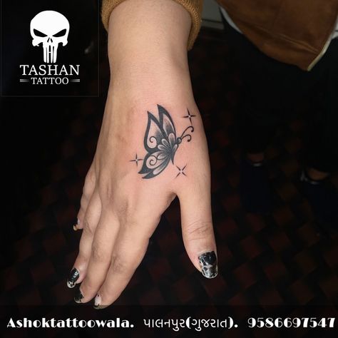 Unique Thumb Tattoos, Butterfly Tattoo Hand For Women, Hand Butterfly Tattoos For Women, Butterfly Tattoos On Hand, Surya Tattoo, Small Butterfly Tattoo On Hand, Butterfly Hand Tattoo For Women, Hand Butterfly Tattoo, Butterfly Tattoo Hand