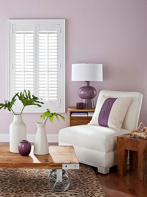 Mauve Moment Light Purple Bedrooms, Violet Paint Colors, Light Purple Paint, Raw Wood Furniture, Purple Paint Colors, Purple Bedroom, Purple Rooms, Purple Decor, Purple Paint