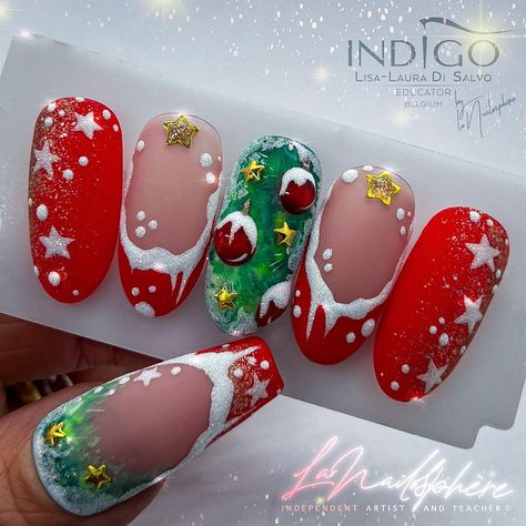 Fun Christmas Nails, Winter Nails 2023, Winter Nail Art Ideas, Nails 2023 Trends, Nail Art Noel, Clarksville Tennessee, Cute Christmas Nails, Christmas Gel Nails, Seasonal Nails