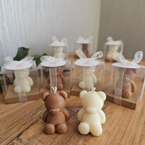 ✔️ The candles are 100% handmade and produced specially for you in the scent you choose. - Since it is handmade, each one may differ from each other. Each one is unique. ✔️ Each one is packaged with the label of your choice. ✔️  Teddy bear size: 4x5 cm.         Packed in 5x5cm boxes.         Weight: 16gr ✔️ All candles are produced with 100% vegan Soy Wax. Cotton wicks are used. It is ecological and environmentally friendly. * Your orders are prepared within 1 week and delivered to express cargo Bear Candle Favors, Teddy Bear Candle Favors, Bearly Wait Party Favors, Beary First Birthday Party Favors, We Can Bearly Wait Favor Ideas, Teddy Bear Baby Shower Theme Boy Decoration, Teddy Bear Favors Ideas, We Can Bearly Wait Party Favors, We Can Bearly Wait Centerpiece Ideas