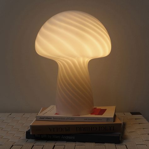 Brightech Mushroom Table Lamp Led Bedside Table, Frosted Glass Design, Mushroom Table Lamp, Mushroom Table, Smart Bulb, Table Led, Nightstand Lamp, Mushroom Lamp, White Lamp