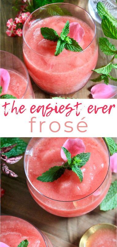 It’s easy, simple, refreshing, and quick to make. Quite possibly the easiest strawberry watermelon frose you’ll sip all summer long on those extra hot June and July days! #frose #easyfroserecipe #watermelonfroserecipe #strawberryfroserecipe #frosedrink #frosecocktail #frozencocktail #frozendrinks #summercocktails Strawberry Frose Recipe, Frozen Rose Drink, Frozé Recipe, Frose Recipe Easy, Watermelon Frose, Froze Recipe, Frose Recipe, Frozen Summer Cocktails, Frozen Strawberry Recipes