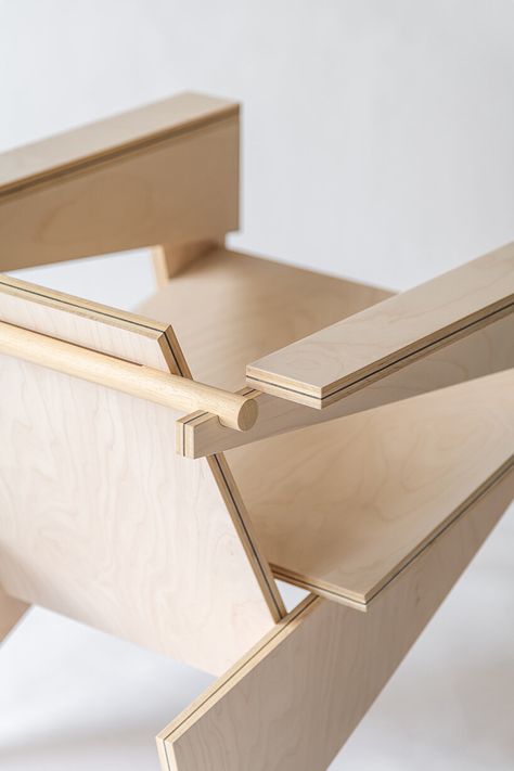 discovering diagonals' meanings through átló furniture collection Cnc Chair, Origami Chair, Origami Furniture, Folding Architecture, Plywood Design, Plywood Projects, Router Projects, Minimalist Chair, Timber Architecture