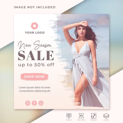 Fashion Sale Ads, Fashion Sale Banner, Banner Design Layout, Sale Template, Design Campaign, Fashion Poster Design, Graphic Design Business Card, Fashion Banner, Summer Banner